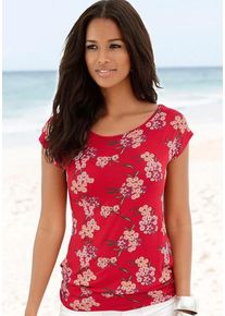 Lascana Longshirt 'mit breitem Bund' mehrfarbig Gr. 32/34 für Damen. Rundhals und Print. Bequem. Nachhaltig.