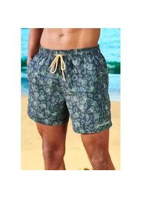 Badeshorts Bruno Banani Gr. L (52), N-Gr, blau (marine-oliv) Herren Badehosen mit Animalprint