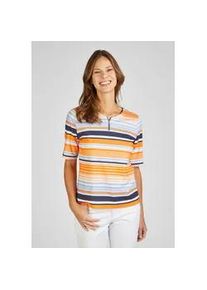 Print-Shirt Rabe "Rabe T-Shirt mit Reißverschluss" Gr. 44, orange Damen Shirts