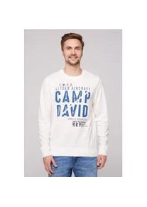 Sweater CAMP DAVID Gr. S, weiß Herren Sweatshirts mit Baumwolle