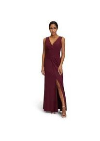 Abendkleid Vera Mont "Vera Mont mit V-Ausschnitt" Gr. 46, Normalgrößen, rot (deep wine) Damen Kleider Falten