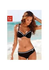 Bügel-Bikini Lascana Gr. 42, Cup F, schwarz Damen Bikini-Sets mit Kontrastdetails