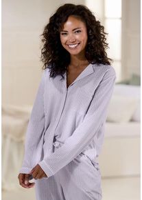 s.Oliver Pyjamaoberteil rot Gr. 32/34 für Damen. Mit V-Ausschnitt. Bequem. Nachhaltig.