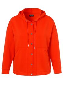 Via Appia Due Große Größen Sweatjacke mit Kapuze und Druckknopfleiste Gr. 54 orange für Damen
