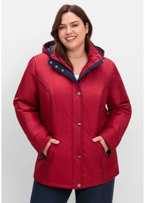Große Größen Wind- und wasserabweisende Funktionsjacke Gr. 50 rot von sheego für Damen