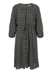 Via Appia Due Große Größen Midikleid mit grafischem Allovermuster Gr. 54 schwarz für Damen