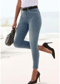 Buffalo 7/8-Jeans blau Gr. 34 für Damen. Mit Nieten. Figurbetont. Nachhaltig.