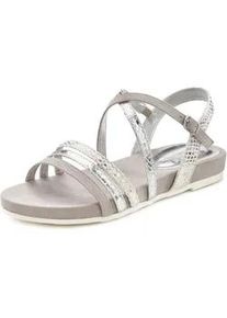 Sandale Lascana Gr. 41, silberfarben Damen Schuhe Sandalette, Sommerschuh mit Metallic-Optik VEGAN