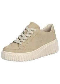 Plateausneaker Rieker Gr. 43, beige (hellbeige) Damen Schuhe Freizeitschuh, Halbschuh, Schnürschuh mit Soft-Einlage