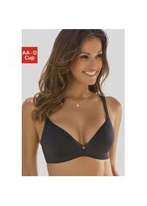 Bralette-BH Lascana Gr. 90, Cup C, schwarz Damen BHs ohne Bügel, mit Spacer-Schalen, Soft-BH, Dessous