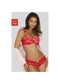 Set: Schalen-BH s.Oliver Gr. 85 (44/46), Cup A, rot (rot, rose) Damen BH-Sets mit feiner, blumiger Spitze und zarten Zierschleifen, sexy Dessous