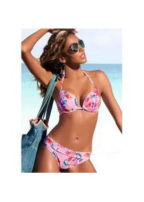 Push-Up-Bikini-Top Sunseeker "Modern" Gr. 36, Cup B, rosa (rosa, bedruckt) Damen Bikini-Oberteile mit Blumenprint