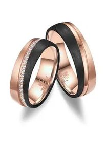 Verlobungsring MARRYA "Carbon Ringe Trauringe Eheringe Partnerringe" Fingerringe Gr. 50, Carbon, rosegold (damen ring, schwarz, rosé) Damen