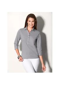 Poloshirt Casual Looks "Poloshirt" Gr. 42, grau (grau, meliert) Damen Shirts