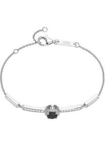 Armband Giorgio Martello MILANO "mit Zirkonia, Silber 925" Armbänder Gr. 19cm, Silber 925 (Sterlingsilber), schwarz Damen