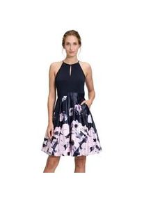 Cocktailkleid Vera Mont "Vera Mont mit Blumenprint" Gr. 40, Normalgrößen, dark blue/rosé Damen Kleider Druck