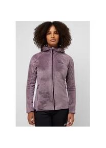 Fleecejacke Jack Wolfskin "ROTWAND HOODED FZ W" Gr. XXL (48), lila (wild, blossom) Damen Jacken