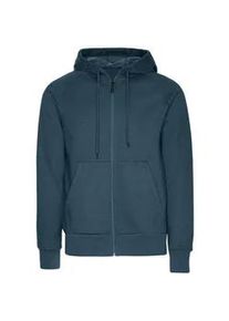 Sweatjacke TRIGEMA ""TRIGEMA Sweatjacke mit Kapuze"", Herren, Gr. L, blau (jeans, melange), 70% Baumwolle, 30% Polyester, Basic, Sweatjacken