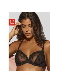 Bügel-BH Nuance Gr. 90, Cup F, schwarz Damen BHs aus einzigartiger Spitze in sommerlicher Optik, Dessous