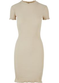 Urban Classics Damen Shirtkleid "Urban Classics Damen Ladies Rib Tee Dress", beige, klassisch, Gr. XL, unifarben, 97% Baumwolle, 3% Elasthan, Kleider