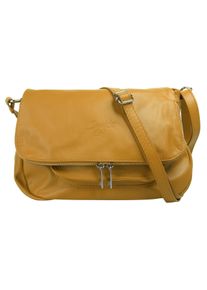 Samantha Look Damen Umhängetasche, gelb, Leder, unifarben, Taschen, echt Leder, Made in Italy