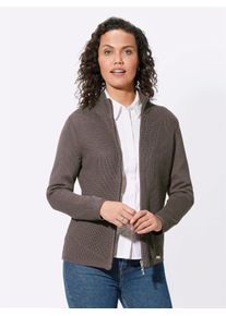 Casual Looks Damen Cardigan, grau, Gr. 40, unifarben, 50% Baumwolle, 50% Polyacryl, Strickjacken