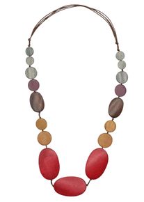 Damen Lange Kette "Leona", bunt, Basic, Collezione Alessandro, Holz, Halsketten, aus flachen Holzperlen