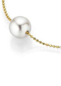 Firetti Damen Kette mit Anhänger "Schmuck Geschenk Gold 585, mit schwebender Perle", Gelbgold 585-Perlen, L: 45cm B: 1mm, gold, Gelbgold 585, Perlen,
