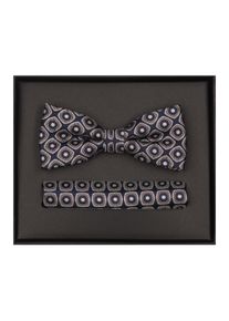 Venti Herren Fliege "Venti Set aus Fliege und Einstecktuch gemustert", braun, 100% Seide, Fliegen