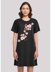 F4NT4STIC Damen Shirtkleid "Kirschblüten Asien T-Shirt Kleid", schwarz, casual, Gr. S, Obermaterial: 100% Baumwolle, Kleider, Print