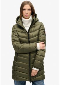 Superdry Damen Steppjacke "HOODED FUJI MID PADDED JACKET", grün, casual, Gr. XL, unifarben, Web, Obermaterial: 100% Polyester, Jacken