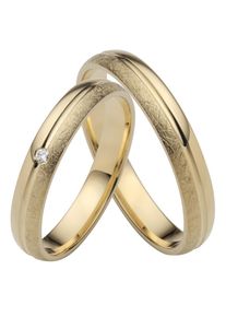 Firetti Trauring "Schmuck Geschenk Gold 750 Hochzeit Ehering "LIEBE"", 56, 0,015 ct SI = kleine Einschlüsse mit Brillant, Gelbgold 375, 3,5mm, gold,