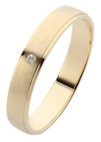 Firetti Trauring "Schmuck Geschenk Gold 375 Hochzeit Ehering Trauring "LIEBE"", 19, 0,01 ct SI = kleine Einschlüsse mit Brillant, Gelbgold 585, 5mm,