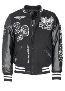 Top Gun Herren Collegejacke "TG23004", schwarz, Gr. XL, Obermaterial, Futter, Wattierung, Strick: 100% Polyester / Beschichtung Ärmel: 100%