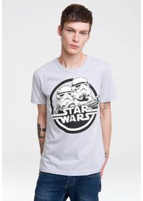 logoshirt Herren T-Shirt "Stormtrooper - Krieg der Sterne", grau, casual, Gr. XXL, bedruckt, 95% Baumwolle, 5% Viskose, Shirts, mit tollem Aufdruck