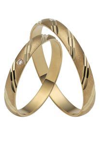 Firetti Trauring "Schmuck Geschenk Gold 375 Hochzeit Ehering "LIEBE"", 20, 0,01 ct SI = kleine Einschlüsse mit Brillant, Gelbgold 585, 3,0mm, gold,