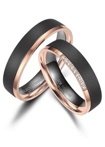 MARRYA Damen Verlobungsring "BLACK TITANIUM by MARRYA", 58, Titan, rosa, Titan, Fingerringe
