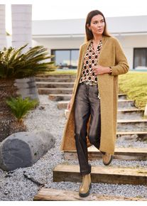 Heine Damen Longstrickjacke, gelb, Gr. 36, unifarben, meliert, 76% Polyester, 15% Polyamid, 6% Wolle, 3% Elasthan, Strickjacken