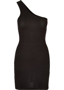 Urban Classics Damen Shirtkleid "Urban Classics Damen Ladies Rib One Shoulder Dress", schwarz, klassisch, Gr. 5XL, unifarben, 77% Polyester, 19%