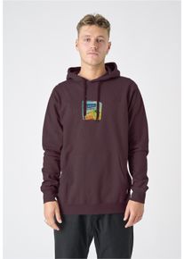 Cleptomanicx Herren Kapuzensweatshirt "Boxy Hooded Durst", lila, casual, Gr. XL, bedruckt, 100% Baumwolle, Sweatshirts, im lockeren Schnitt