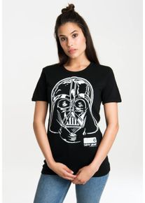 logoshirt Damen T-Shirt "Star Wars Darth Vader", schwarz, casual, Gr. XS, bedruckt, 100% Baumwolle, Shirts, mit lizenziertem Originaldesign