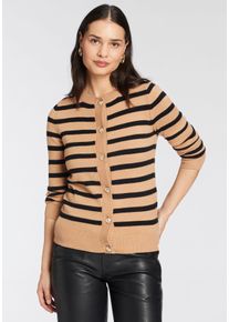 HECHTER PARIS Damen Strickjacke, beige, feminin, Gr. 32, Strick, Obermaterial: 50% Viskose, 28% Polyester, 22% Polyamid, Strickjacken, mit