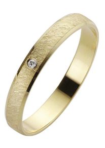 Firetti Trauring "Schmuck Geschenk Gold 375 Hochzeit Ehering Trauring "LIEBE"", 17,5, 0,01 ct SI = kleine Einschlüsse mit Brillant, Gelbgold 585,
