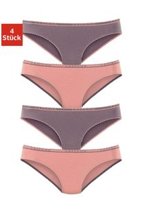 Lascana Damen Slip, Gr. 32, rosa, Jersey, Obermaterial: 92% Baumwolle, 8% Elasthan (LYCRA), unifarben, Unterhosen, aus elastischer Baumwoll-Qualität