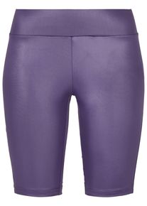 Urban Classics Damen Stoffhose "Urban Classics Damen Ladies Synthetic Leather Cycle Shorts", lila, Gr. XS, unifarben, 87% Polyester, 13% Elasthan,
