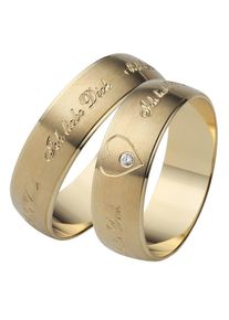 Firetti Trauring "Schmuck Geschenk Gold 375 Hochzeit Ehering Trauring "Ich liebe Dich"", 17, ohne Brillant, Gelbgold 375, 6mm, gold, Gelbgold 375,