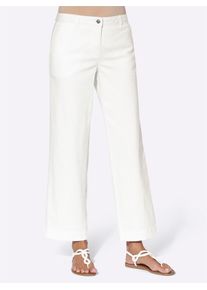 Inspirationen Damen 7/8-Jeans, weiß, Gr. 40, unifarben, 96% Baumwolle, 4% Elasthan, Jeans