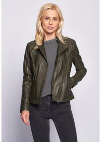 Maze Damen Lederjacke "Sally", grün, Gr. XXL, Obermaterial: 100% Lammleder / Futter: 100% Polyester, Jacken