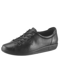 Ecco Damen Schnürschuh "Ecco Soft 2.0", Gr. 35, schwarz, Leder, sportlich, Schuhe, Freizeitschuh, Halbschuh, Schnürschuh mit dezenter Logo Prägung
