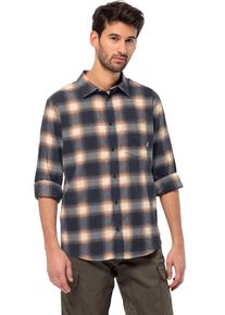 Jack Wolfskin Herren Flanellhemd "WANDERWEG", blau, sportlich, Gr. XXXL, kariert, Obermaterial: 100% Polyester, Hemden